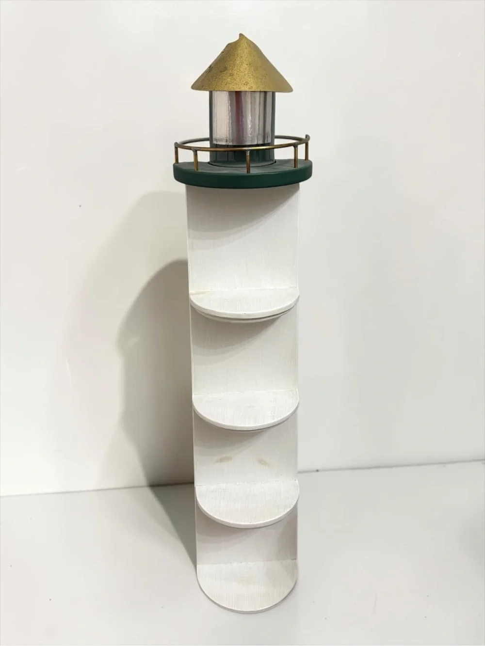 Vintage Wooden 26” Lighthouse Trinket Display Freestanding Or Wall Hanging Shelf